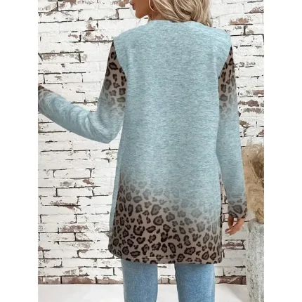 Women's Casual Jacket Comfortable Breathable Pocket Open Front Casual Boho Vintage Floral Casual Daily Wear Open Front Long Crewneck Regular Fit Long Sleeve Outerwear Blue Purple Spring Fall - Image 6